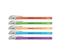 Matador Gripper Penna gel | Inchiostro gel a base di olio | Impugnature comode per adulti e bambini | Punte NS retrattili medie da 0,6 mm con penna gel TC Ball Gripper | Confezione da 12 (nero)