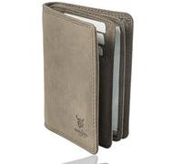 Matador Marca Portacarte di Credito da Uomo Pelle #PORTO con Elegante Scatola Regalo, Lusso Portatessere Uomo RFID, Porta Carte Credito con Molti Scomparti per Carte in Grigio