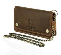 Matador Marca Portafoglio Con Catena Pelle #Dallas, Marrone Cacciatore | Scatola Regalo, Portadocumenti Moto con RFID, Uomo, Molti Scomparti per Carte