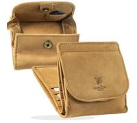 Matador Marca Portamonete Uomo Pelle #VIENNA Piccolo con Elegante Scatola Regalo, Portafogli Prima Classe di Lusso con Protezione RFID, Portafoglio Uomo con Molti Scomparti per Carte, Marrone Chiaro