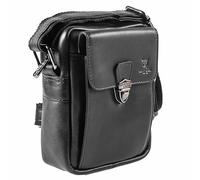 MATADOR Piccola borsa a tracolla in vera pelle da uomo in pelle, Nero , Vintage