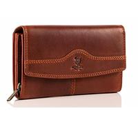 Matador Portafoglio da Donna in Vera Pelle Con Protezione RFID Approvata dal TÜV | Grande Borsa Vintage Marrone