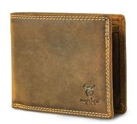 MATADOR #Sydney - Portafoglio da uomo in pelle con elegante scatola regalo, elegante portafoglio da uomo con protezione RFID, portafogli di lusso da uomo con molte carte, Braun Hunter, m, Classico