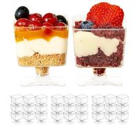 Matana - 100 Bicchierini di Plastica Monoporzione Riutilizzabili per Finger Food (60ml) - Bicchieri Trasparenti per Dolci, Contenitori per Dessert