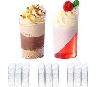 Matana - 100 Mini Coppe Trasparenti Angolate in Plastica Multiuso per Dessert, Ideali per Cheesecake, Parfait, Budini, Mousse, Riutilizzabili - 70 ml