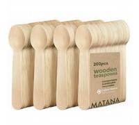 MATANA 200 Cucchiaini in Legno 14 cm - Cucchiaini da Caffè Monouso, Cucchiaini Usa e Getta - Compostabili & Biodegradabili - Mini Cucchiai per Caffè, Gelato, Dessert & Degustazioni