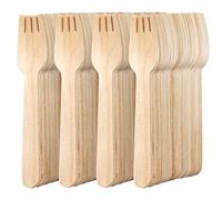 MATANA 200 Forchette in Legno - Posate Usa e Getta per BBQ, Picnic e Più - 16cm Biodegradabili - 100% Naturale - Alternative alle Posate in Plastica