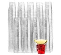 Matana - 300 Bicchieri da Shot in Plastica Rigida con Glitter Argentati, Bicchierini, 30ml - Shottini Bicchieri - Resistenti e Riutilizzabili - Compleanni, Matrimoni, Barbecue, Feste