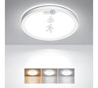 Matane Plafoniera LED Soffitto Luce con Sensore di Movimento da Interno, 18W 1800LM Lampada, Bianco Caldo/Neutro/Freddo Luce Notturna Armadio Bagno Garage Corridoio Balcone 22cm