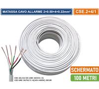 MATASSA 100 METRI CAVO ALLARME SCHERMATO 2×0.50+4×0.22mm² STR-S