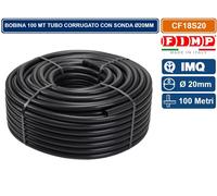 Corrugato + tirafilo pvc nero mm 20 mt 100