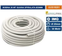 MATASSA 30 METRI GUAINA SPIRALATA Ø20MM FLESSIBILE COLORE GRIGIO RAL 7035