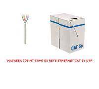 MATASSA 305 MT METRI CAVO DI RETE UTP CAT 5E LAN ETHERNET BOBINA ADSL MODEM CCA