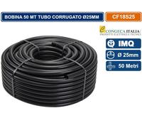 MATASSA 50 METRI TUBO CORRUGATO Ø25MM TERMOPLASTICO DI COLORE NERO