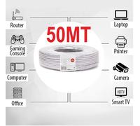 MATASSA 50 MT METRI CAVO DI RETE CAT 5 FTP BIANCO LAN ETHERNET INTERNET ADSL
