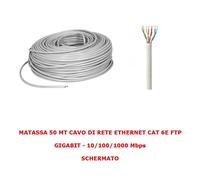MATASSA 50 MT METRI CAVO DI RETE FTP CAT 6 LAN ETHERNET M BOBINA INTERNET ADSL