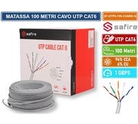 MATASSA BOBINA CAVO RETE 100 METRI ETHERNET UTP CAT 6 4X2 AWG 23 LAN RJ45 CCA