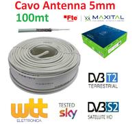 Cavo Coassiale TVSAT FTE 5mm in PVC Colore Bianco 100 Metri K120EE