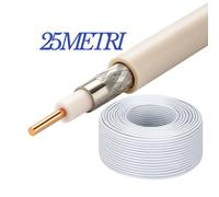Matassa Cavo Coassiale Tv Ø6,5Mm 75Ω Classe B Ccs da 25 Metri per Impianti Sat