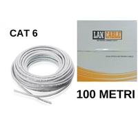 MATASSA CAVO DI RETE LAN UTP CAT 6 100 MT ETHERNET BOBINA INTERNET TELECAMERE