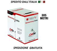 Techly Professional Matassa F/UTP Cavo Cat.5E CCA 305m Rigido da Esterno Nero