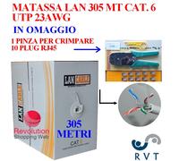 BOBINA CAVO LAN CAT 6 UTP 305 METRI PVC BIANCO ETHERNET VIDEOSORVEGLIANZA