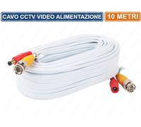 MATASSA CAVO PROLUNGA TELECAMERA BNC VIDEO ALIMENTAZIONE 10 METRI SORVEGLIANZA