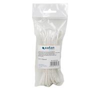 Cofan Cordino rinforzato per stendibiancheria da parete | Corda stendibiancheria realizzata in poliestere | Matassa da 5 mm x 5 metri | Colore: bianco