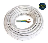 MATASSA ROTOLO DI CAVETTO CAVO ELETTRICO BIANCO 25 METRI CON FILI DA 3X1 mm "EDM