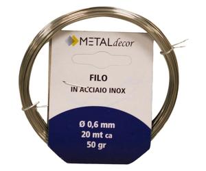 Matassina filo in acciaio inox Ø 0,6 mm x 20 mt 50 gr.