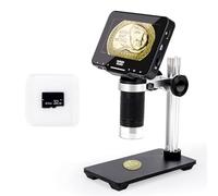 Matatastudio M2B - Microscopio digitale 1000X con schermo LCD da 4,3", lente d'ingrandimento a moneta 1080P, 8 luci LED, supporto per foto e video, supporto regolabile in metallo, grande