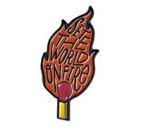 Match Flame, spilla smaltata "Set the World on Fire" con supporto di sicurezza, smalto, tipo non gemma