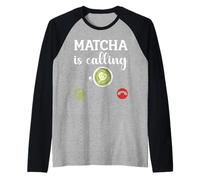 Matcha chiama squillare il telefono divertente per gli amanti del latte matcha Maglia con Maniche Raglan