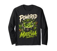 Matcha Green Japanese Tea Drink Beverage Humor Maglia a Manica