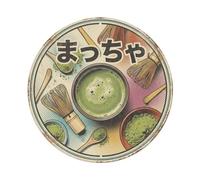 Matcha Japanese Tea Sweets Bold Graphic Latte Dessert Metallo Tin Sign