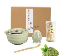Matcha Kit,5 pezzi Matcha Tea Kit Set Completo con Frusta Matcha in Bambù Cucchiaio Ciotola e Supporto per Frusta,Setaccio in Acciaio Inossidabile,Amanti del Matcha