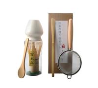 MATCHA KIT 5 pezzi - Set da Tè Giapponese con Chasen Supporto per frullino in ceramica e Cucchiaio scelta perfetta per gli amanti del Matcha (Bianco)