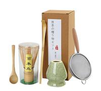 MATCHA KIT (5 pezzi) Set da Tè Matcha Set di Matcha Giapponese Chasen Supporto per frullino in ceramica Cucchiaio per matcha la scelta perfetta per gli amanti della cultura giapponese del Matcha
