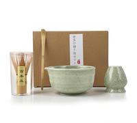 Matcha Kit - Matcha Set - Set Tè Matcha 4 Pezzi, Frusta Matcha, Ciotola Matcha, Supporto Chasen e Cucchiaio Matcha - Set Matcha per la Cerimonia del Tè - Adatto per la Casa, l'Ufficio e Come Regalo