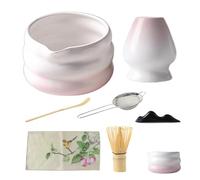 Matcha Kit - Matcha Whisk And Bowl Tea Making Set - 7 Pieces Tool Kit Scoop Strainer Spoon Holder | Japanese Ceremony Utensils For Tea Latte Milk Breakfast Ceremony Home Women Men Family Friend