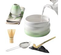 Matcha Kit - Matcha Whisk And Bowl Tea Making Set - 7 Pieces Tool Kit Scoop Strainer Spoon Holder | Japanese Ceremony Utensils For Tea Latte Milk Breakfast Ceremony Home Women Men Family Friend