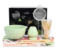 Matcha Kit - Set Di 8 Pezzi Macha Tea Kit, Matcha Whisk Set, Matcha Bowl Con Beccuccio, Portafrusta, Con Matcha Cucchiaino, per Gli Appassionati di Matcha Regalo Del Compleanno E Natale(Verde)