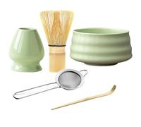 Matcha Kit, Set Tè Matcha 5 Pezzi, Frusta Matcha, Ciotola Matcha, Supporto Chasen e Cucchiaio Matcha, Matcha tea kit per l'ufficio e la Sala da Tè