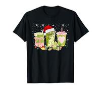 Matcha Latte Colorful Christmas Lights Cute Xmas Gifts Women Maglietta