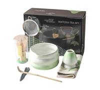 Matcha Set, Bam Boo artigianale, 7 pezzi, cerimonia tradizionale del tè, set di matcha giapponese, rituale mattutino, per donne uomini amanti del tè cerimonia casa per la colazione latte per caffè