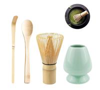 Matcha - Set di 4 scope per matcha, cucchiaio, supporto per scopa, pennello matcha, accessorio giapponese per la cerimonia matcha, set perfetto per la preparazione