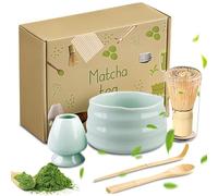 Matcha, set di frusta con ciotola per matcha, beccuccio e porta frusta, per la preparazione tradizionale del tè Matcha (verde)