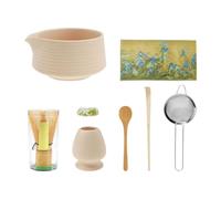 Matcha Starter Kit - Set di 8 pezzi per la preparazione del tè Matcha,Accessori in ceramica per la preparazione del tè porta frusta casa viaggio colazione meditazione