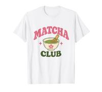 Matcha tè Verde Amante tè Giapponese Rituale Floreale Retro Rosa Maglietta