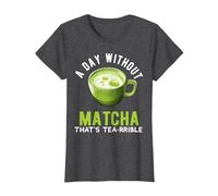 Matcha Tea Latte Lover per Il tè Verde Divertente Amante del Matcha Maglietta, Donna, Grigio Scuro, XS